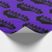 Papier Cadeau Motif de guitare violet Rock et Roll (Coin)
