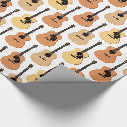 Papier Cadeau Motif de guitares acoustiques (Coin)