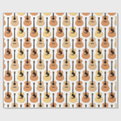 Papier Cadeau Motif de guitares acoustiques (Plat)