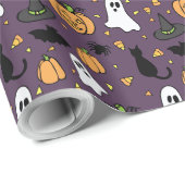 Papier Cadeau Motif de Halloween (Coin rond)