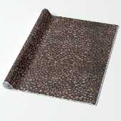 PAPIER CADEAU MOTIF DE HARICOTS DE CAFÉ (Déroulé)