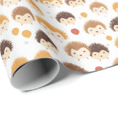 Papier Cadeau Motif de hérisson mignon (Coin rond)