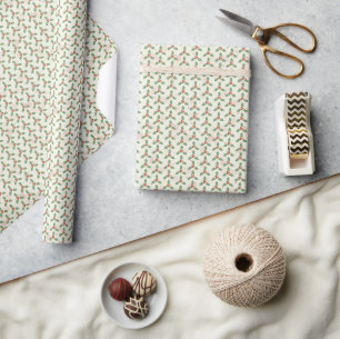 Papier Cadeau Motif de houx de Noël Feuilles de houx vertes Baie