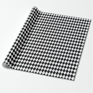 Papier Cadeau Motif de Jacquard géométrique noir blanc