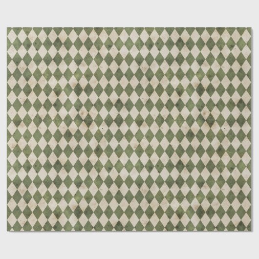 Papier Cadeau Motif de Jacquard vert rustique (Plat)