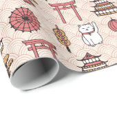 Papier Cadeau Motif de Japonais (Coin rond)