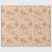 Papier Cadeau Motif de jardin à fleurs rétro (Plat)