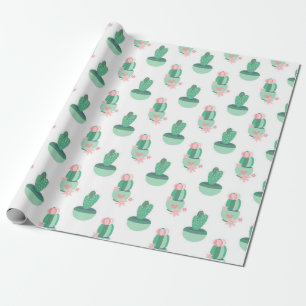 Papier Cadeau Motif de jardin de cactus