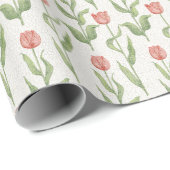 Papier Cadeau Motif de jardin de tulipe (Coin rond)
