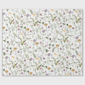 Papier Cadeau Motif de jardin fleur sauvage (Plat)