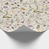 Papier Cadeau Motif de jardin fleur sauvage (Coin)