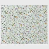 Papier Cadeau Motif de jardin fleur sauvage (Plat)