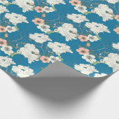 Papier Cadeau Motif de jardin floral blanc (Coin)