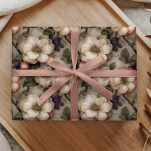 Motif de jardin floral crème vintage doux et roman