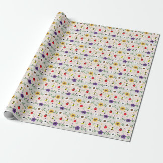 Papier Cadeau Motif de jardin floral pixel