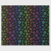 Papier Cadeau Motif de jeu de dés Rainbow D20 (Plat)