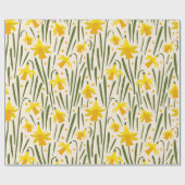 Papier Cadeau Motif de jonquilles jaunes Papier à envelopper (Plat)