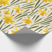 Papier Cadeau Motif de jonquilles jaunes Papier à envelopper (Coin)
