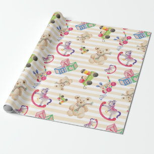 Papier Cadeau Motif de jouets pour enfants enveloppant du papier