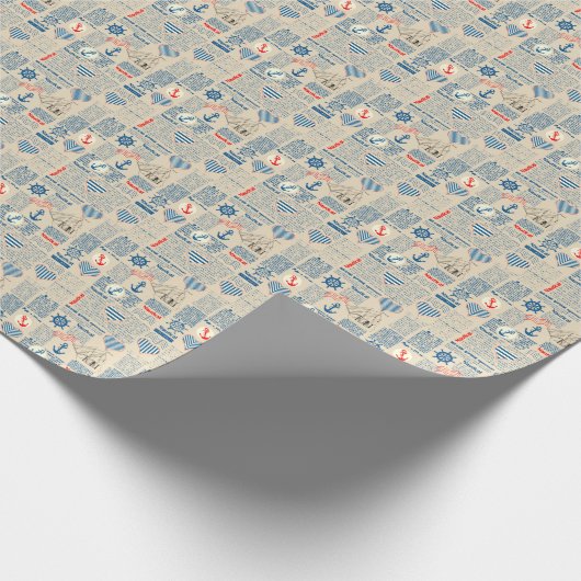 Papier Cadeau Motif de journal nautique (Coin)