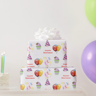 Papier Cadeau Motif de joyeux anniversaire pour artisanat ou cad