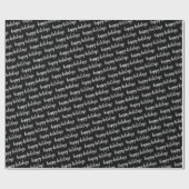 Papier Cadeau Motif de Joyeux Joyeux Noir et Blanc (Plat)