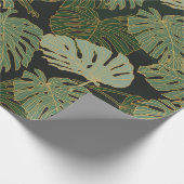 Papier Cadeau Motif de kaki vert et de monstère d'or (Coin)