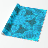 Papier Cadeau Motif de kaléidoscope bleu glace givrée (Déroulé)