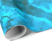 Papier Cadeau Motif de kaléidoscope bleu glace givrée (Coin rond)