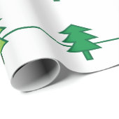 Papier Cadeau Motif de la bande de l'arbre de Noël (Coin rond)