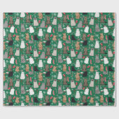 Papier Cadeau motif de la chatte de Noël (Plat)