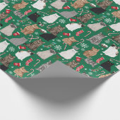 Papier Cadeau motif de la chatte de Noël (Coin)