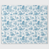 Papier Cadeau Motif de la Chinoiserie bleue (Plat)
