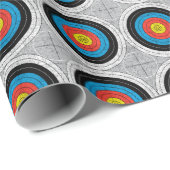 Papier Cadeau Motif de la cible de tir à l'arc moderne du milieu (Coin rond)