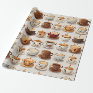 Papier Cadeau Motif de la Coupe du café