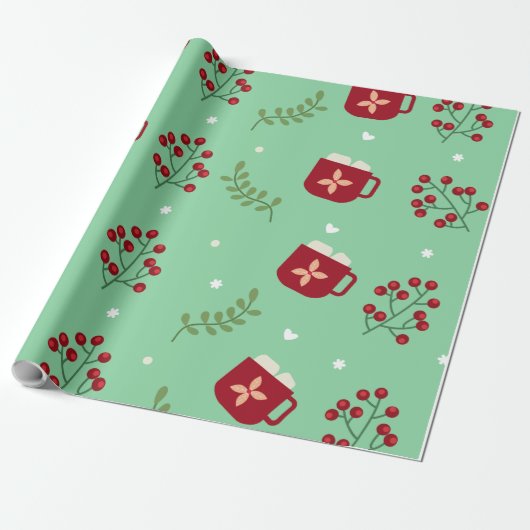 Papier Cadeau Motif de la Coupe pour Noël (Déroulé)
