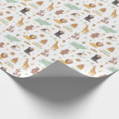 Papier Cadeau Motif de la fête d'anniversaire de l'animal mou (Coin)