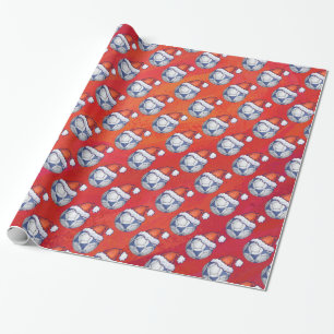 Papier Cadeau Motif de la Fête de Football Bleue et Blanche en