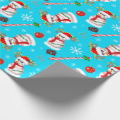 Papier Cadeau Motif de la fête de Noël de Baseball Snowman (Coin)