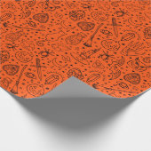 Papier Cadeau Motif de la fête d'Halloween Orange Doodle (Coin)