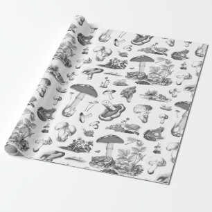 Papier Cadeau Motif de la Forêt d'escargot de Grenouille noire b