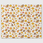 Papier Cadeau Motif de la journée de Thanksgiving (Plat)
