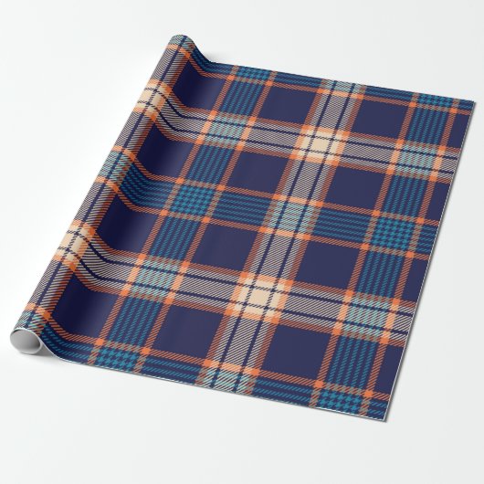Papier Cadeau Motif de la marine tartan (Déroulé)
