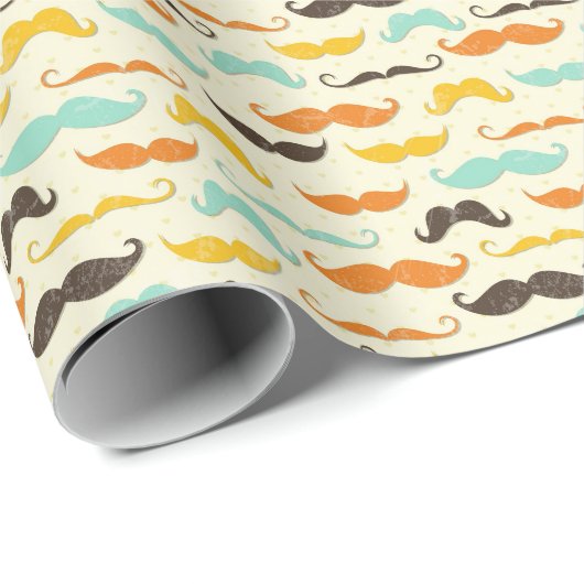 Papier Cadeau Motif de la moustache 3 (Coin rond)