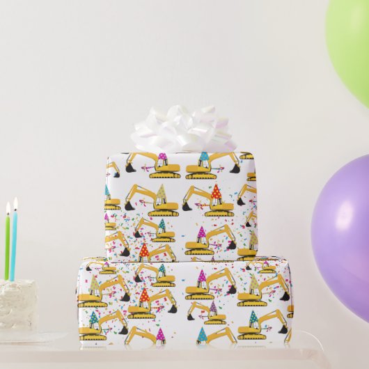 Papier Cadeau Motif de la partie du camion de construction de ex (Cadeaux de fête)