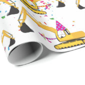 Papier Cadeau Motif de la partie du camion de construction de ex (Coin rond)