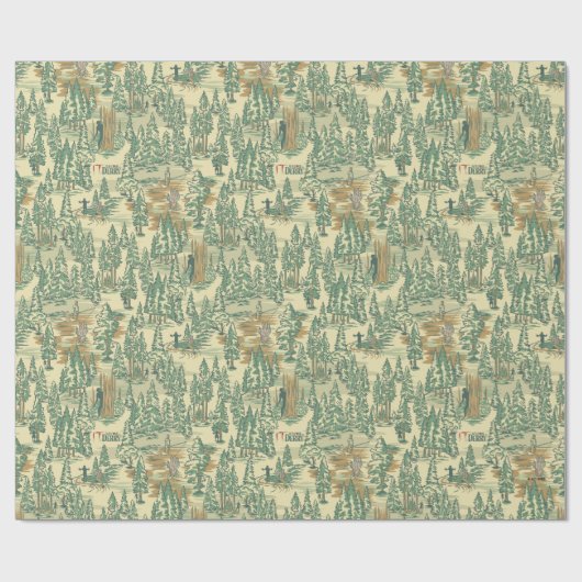 Papier Cadeau MOTIF de la pêche forestière IT (Plat)