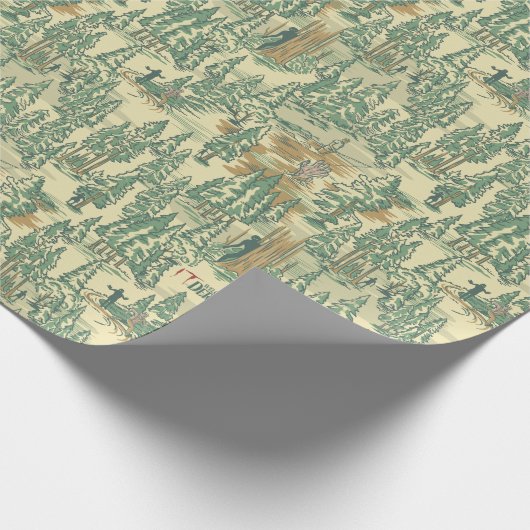 Papier Cadeau MOTIF de la pêche forestière IT (Coin)