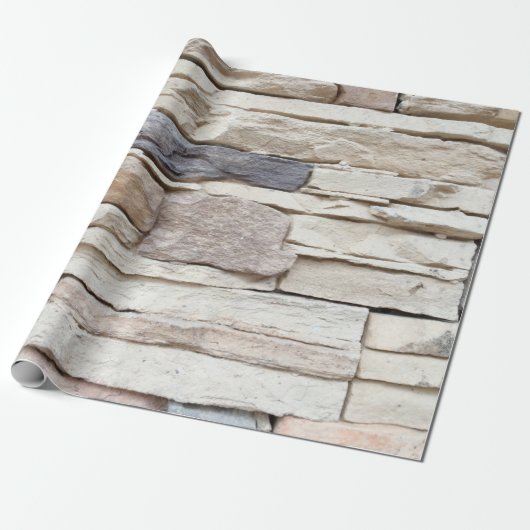 Papier Cadeau Motif de la pierre moderne mur de brique Surfacé b (Déroulé)