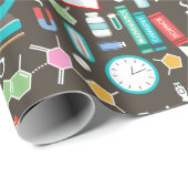 Papier Cadeau Motif de la Science/chimie (Coin rond)
